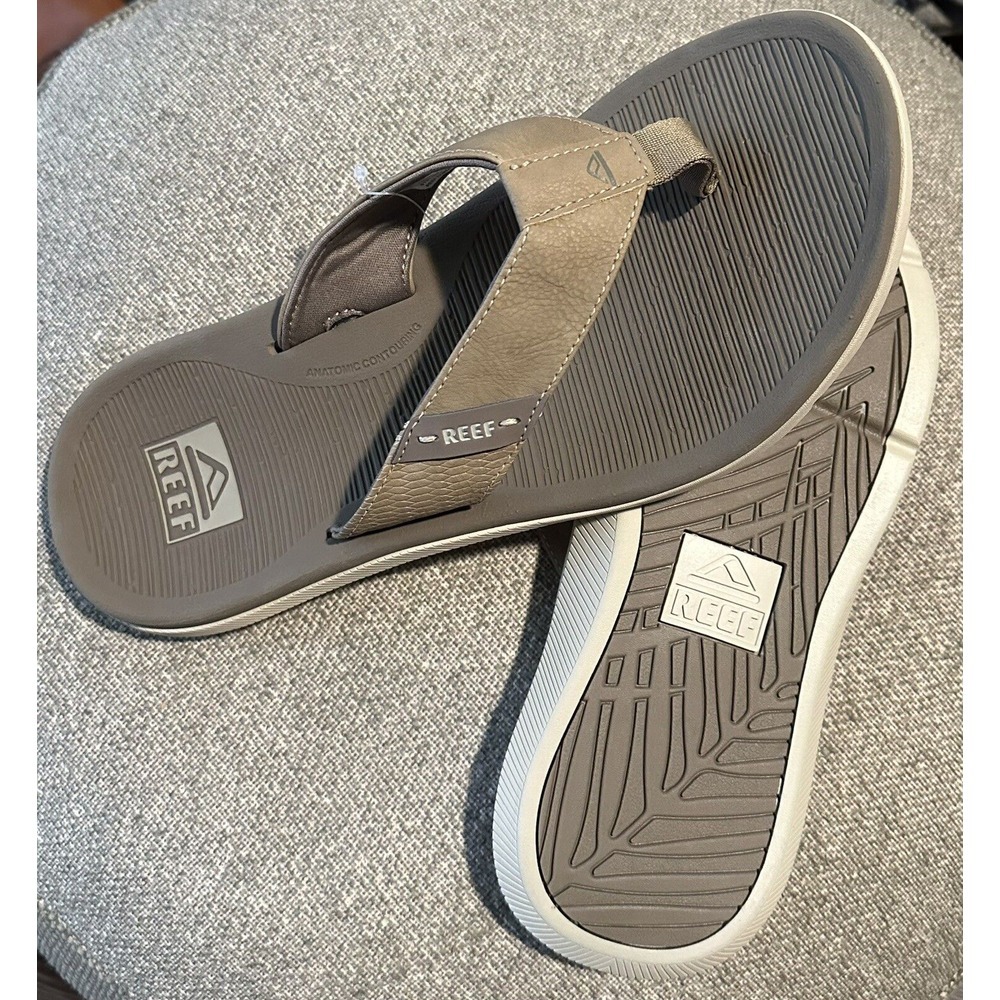 Size 10 Men's Reef Santa Ana Flip Flop Beach Sandals Tan Sand New - Picture 2 of 7